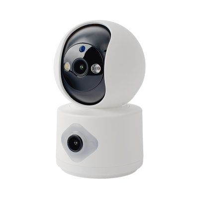 SMARTHOME BY EPCOM - Camara doble lente 3mp| Wifi| autoseguimiento| Detección de movimiento| audio de 2 vias| almacenamiento hasta 128GB