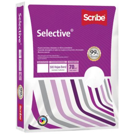 SCRIBE - Papel Cortado Scribe Selective Oficio 99% Blancura 70gr Caja C/5000 Hojas
