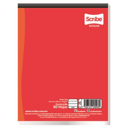 SCRIBE - Block Pegado Scribe Profesional C7 Cuadro Grande 80 Hojas