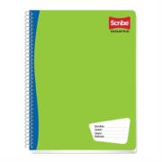 SCRIBE - Cuaderno Profesional Scribe Escolar C5 Cuadro Chico Espiral Doble 200 Hojas