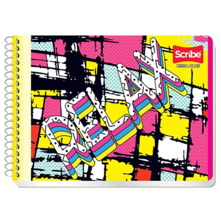 SCRIBE - Cuaderno Italiano Espiral Scribe Mega Doble Raya 100 Hojas