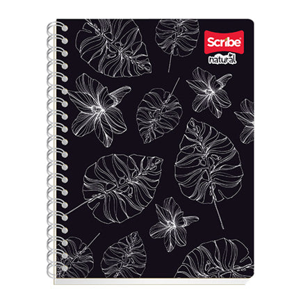 SCRIBE - Cuaderno Profesional Scribe Natural Raya Espiral Doble Raya 100 Hojas