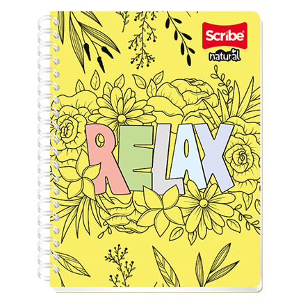 SCRIBE - Cuaderno Frances Scribe Natural Raya Espiral Doble 100 Hojas