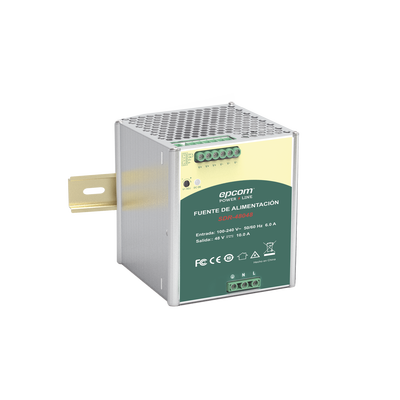 EPCOM POWERLINE - Fuente de Poder Industrial 48 Vcc @ 10A / 480W / Función relay Vcc  / Función de Conexión Paralelo / Riel Din