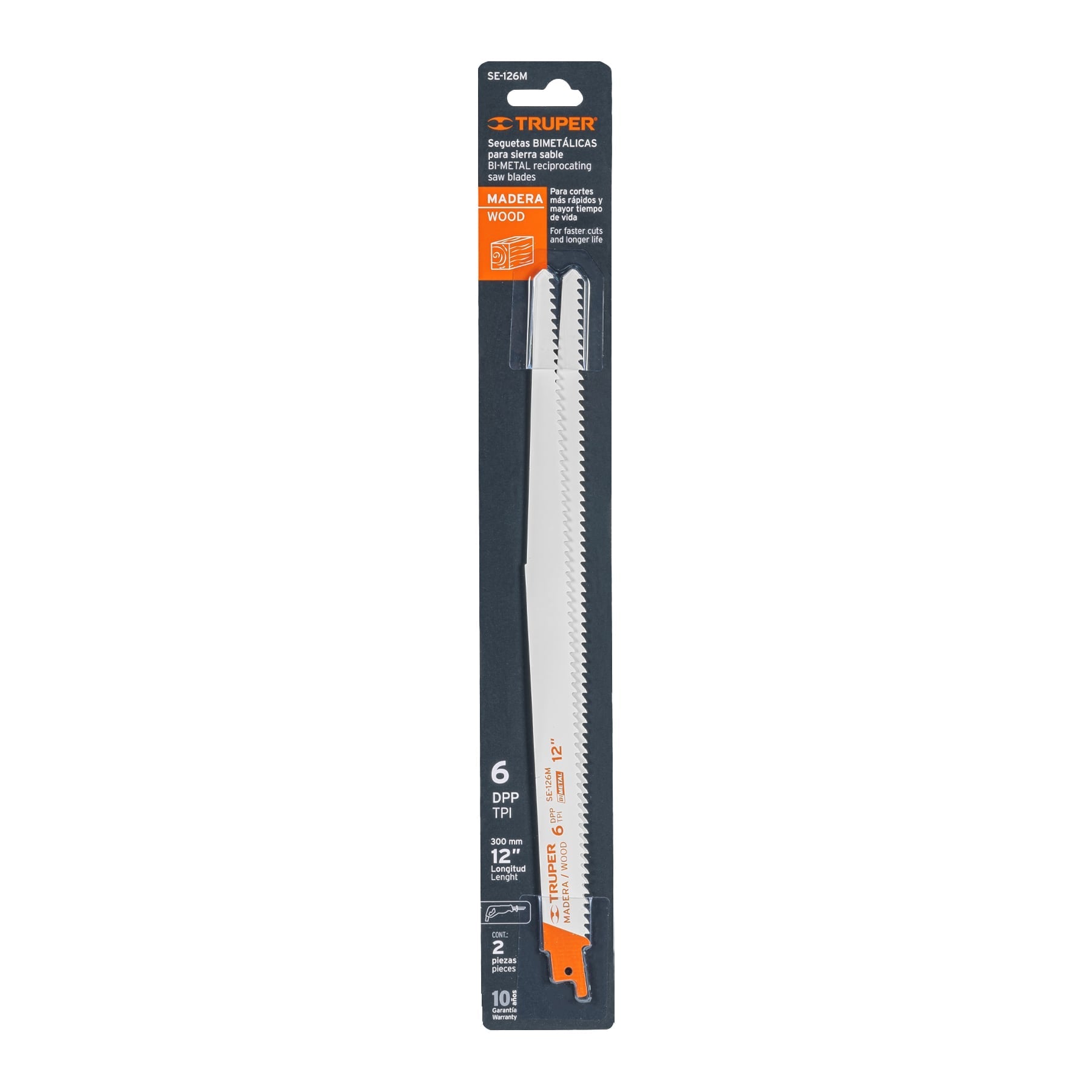 Blister con 2 seguetas sierra sable 12' 6 DPP para madera