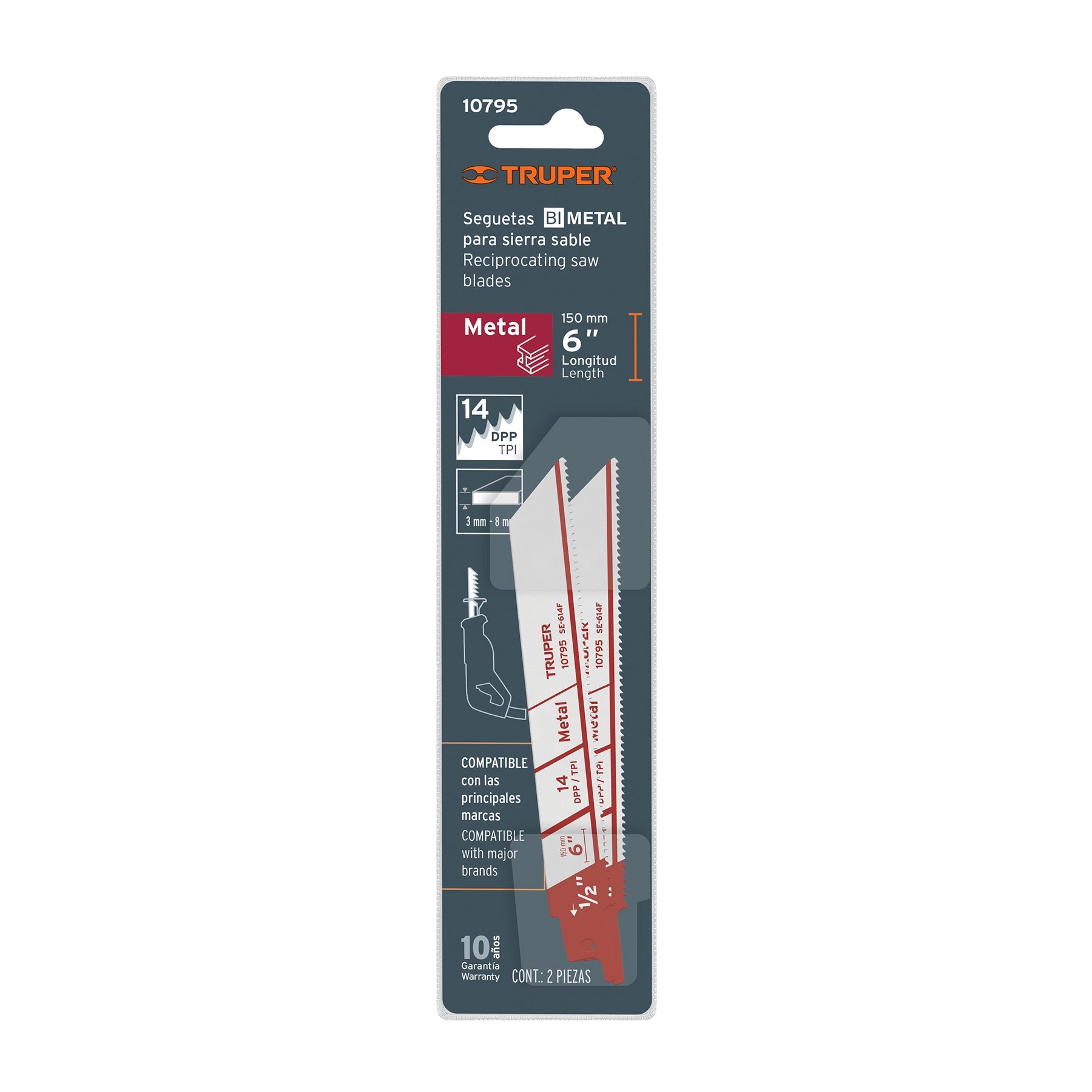 Blister con 2 seguetas sierra sable 6' 14 DPP para metal