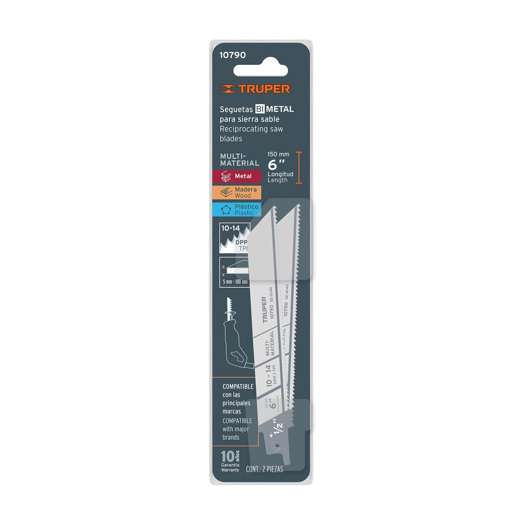 Blister con 2 seguetas sierra sable 6' 10-14 DPP uso general