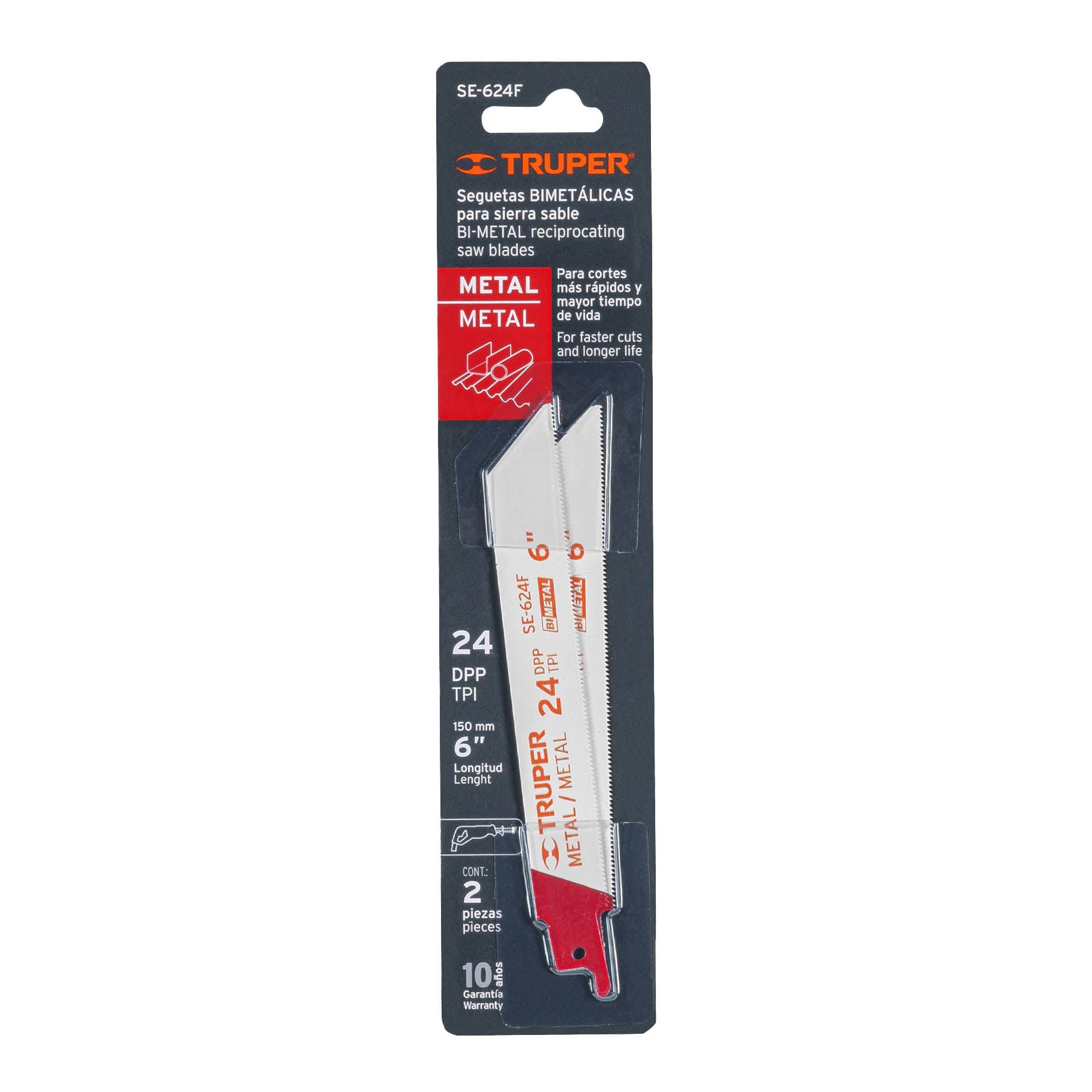 Blister con 2 seguetas sierra sable 6' 24 DPP para metal