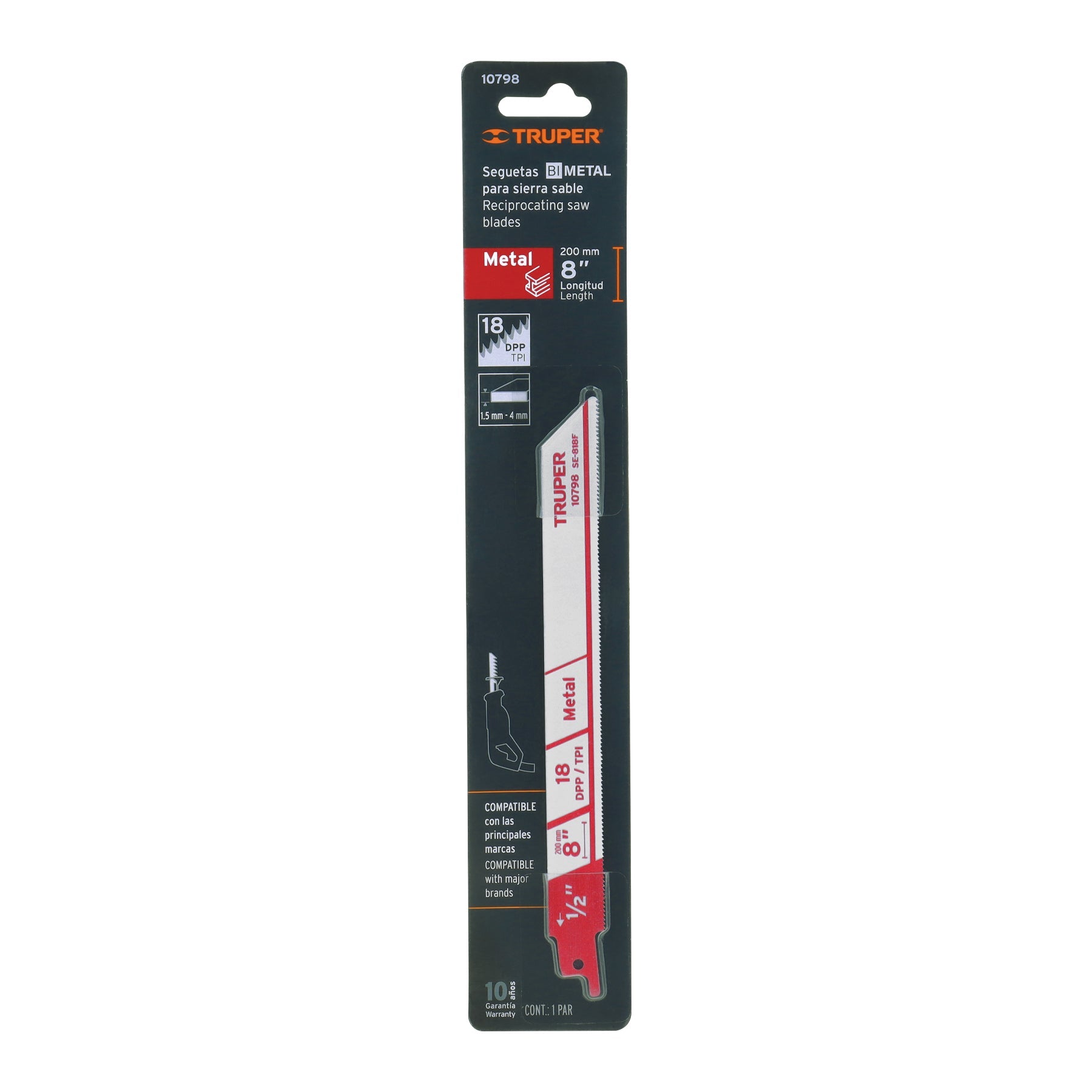 Blister con 2 seguetas sierra sable 8' 18 DPP para metal