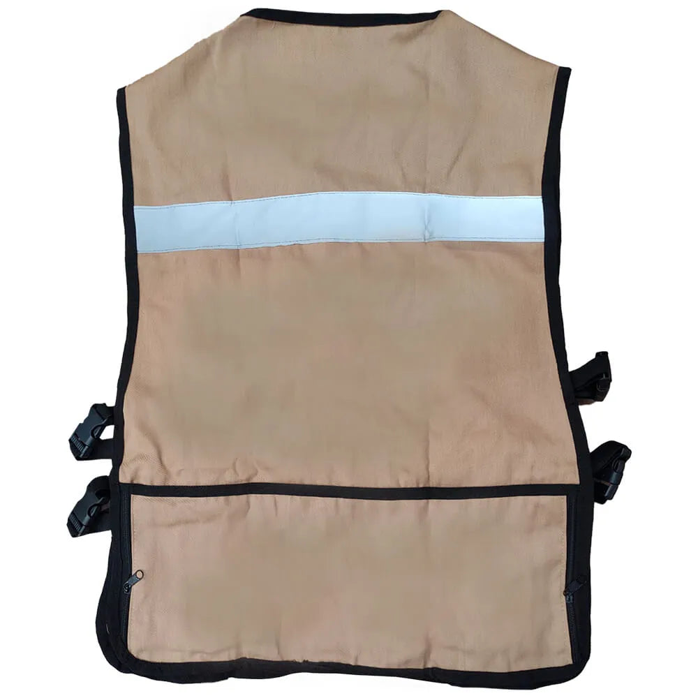 CHALECO BRIGADISTA KAKI REFLEJANTE CON BOLSA TU