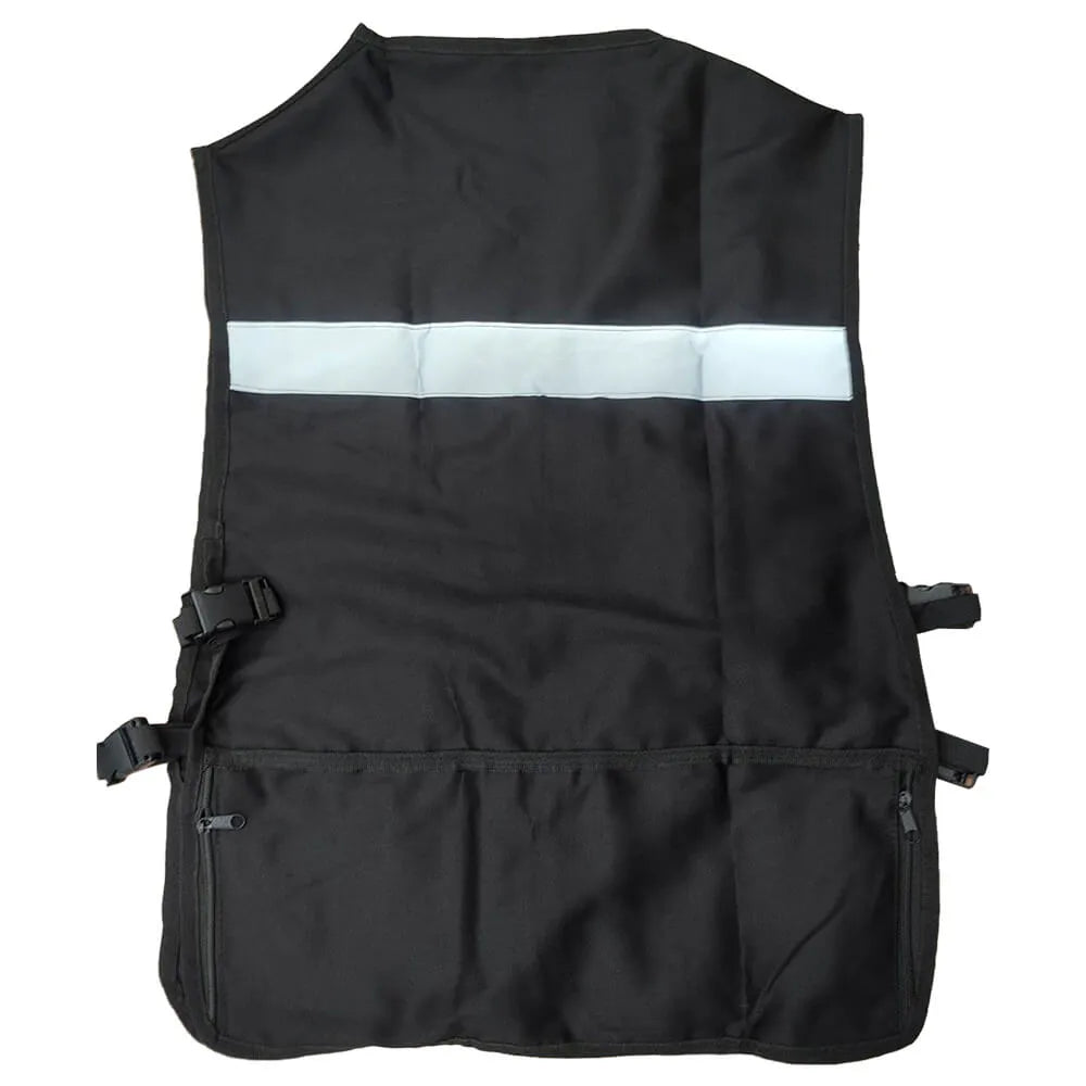 CHALECO BRIGADISTA NEGRO REFLEJANTE CON BOLSA TU