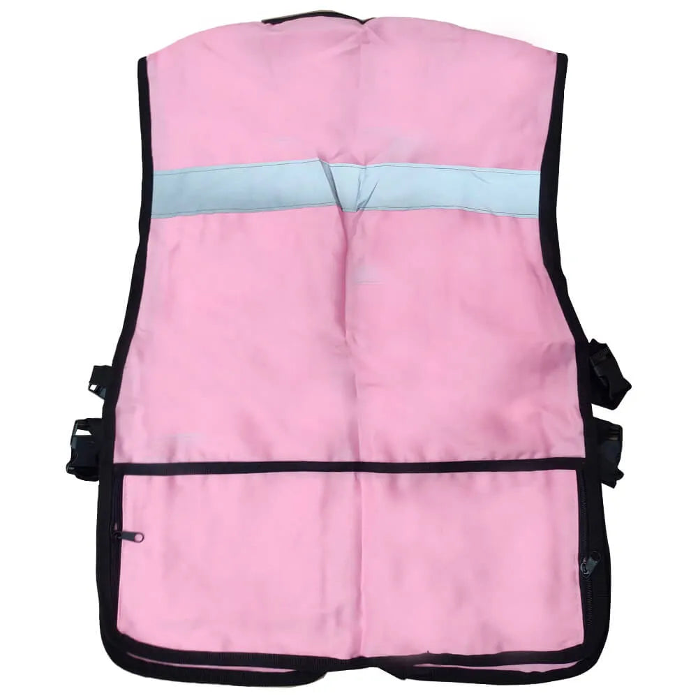 CHALECO BRIGADISTA ROSA PASTEL REFLEJANTE CON BOLSA TU