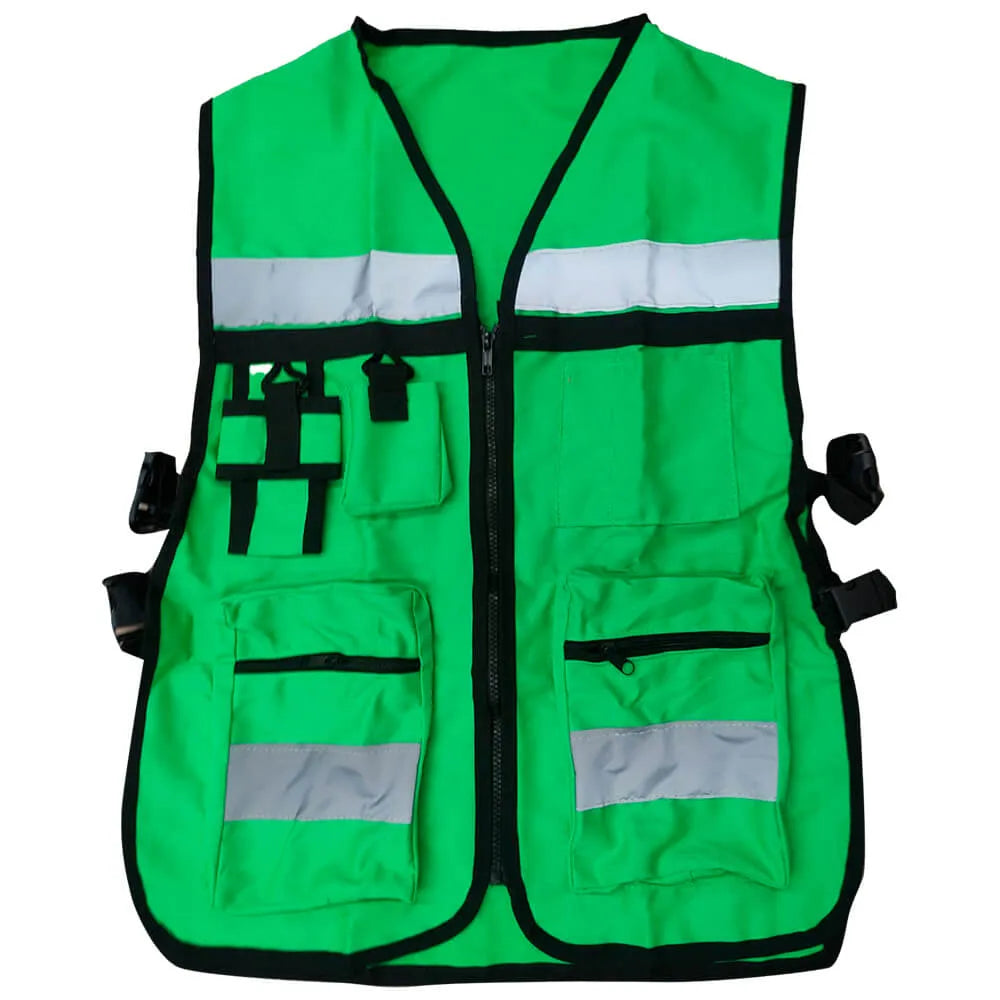 CHALECO BRIGADISTA VERDE MANZANA REFLEJANTE CON BOLSA TU