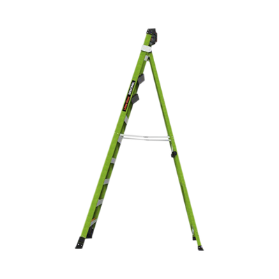 LITTLE GIANT LADDER SYSTEMS - Escalera de 3.05 m Capacidad máxima de 170 Kg, inclinada, de fibra de vidrio con almohadilla de pared giratoria.