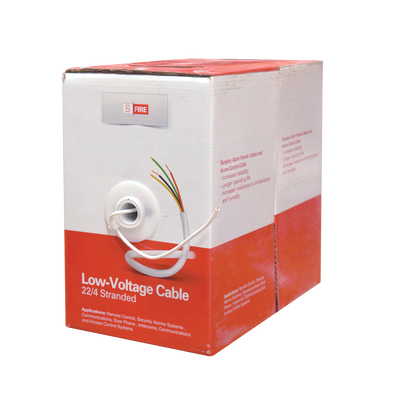 SFIRE - Cable 100% Cobre INDUSTRIAL/  4 x 22 AWG/ de color blanco / 305m / para aplicaciones en sistemas de Intrusión / Control de Acceso y TV Porteros