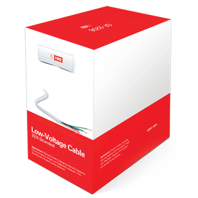 SFIRE - Cable de Cobre Industrial, 6 conductores calibre 22 de color blanco, para aplicaciones de alarmas / Control de acceso / Automatización / Intercoms y TV porteros, Bobina de 152.5 Metros.