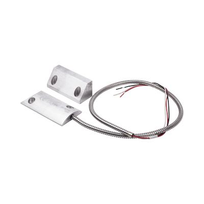 SFIRE - Contacto Magnético para Piso, Salida Dual NC/NA, GAP 65mm, Cubierta de Aluminio con 55cm de Cable Blindado