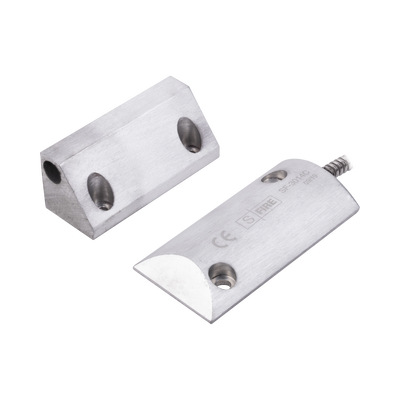 SFIRE - Contacto Magnético para Piso, Salida Dual NC/NA, GAP 65mm, Cubierta de Aluminio con 55cm de Cable Blindado