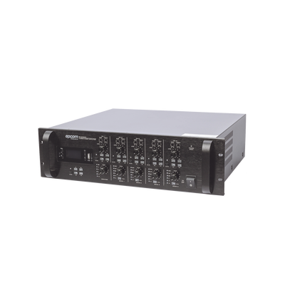 EPCOM PROAUDIO - Mezclador Amplificador de Audio - 4 zonas de 240W RMS Hasta 960W | 4 Canales | 5 Entradas | MP3 Tuner USB/SD | 1 Entrada de Micrófono