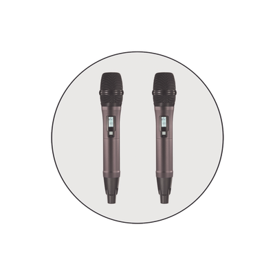 EPCOM PROAUDIO - Kit de Microfonía inalámbrico | 2 Micrófonos de mano | Receptor UHF | Pantalla LCD | 200 Canales | Gran cobertura