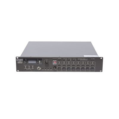 EPCOM PROAUDIO - Controlador de Evacuación Por Voz | 500 W | 8 Zonas independientes | 4 entradas de audio y 2 entradas de micrófono