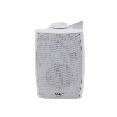 EPCOM PROAUDIO - Altavoz de Pared de 2 vías | Woofer 4in + 1.5in | 2.5W - 20W | Para Sistemas 70/100V y 8 ohms | Material ABS | Rejilla y Bracket de Metal | Color Blanco