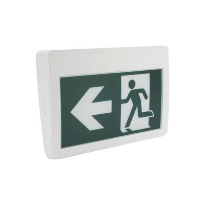 SFIRE - Letrero LED de Señalización de salida "Hombre Corriendo"/ Alto brillo / Uso en pared, lateral o techo / Batería de Respaldo Incluida con hasta 120 minutos de duracion