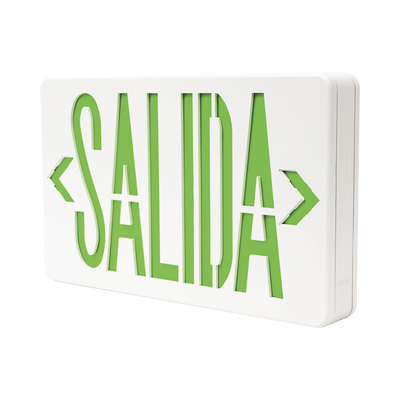 SFIRE - Letrero LED DUAL de SALIDA Universal con alto brillo/uso en pared, lateral o techo/Batería de Respaldo Incluida.