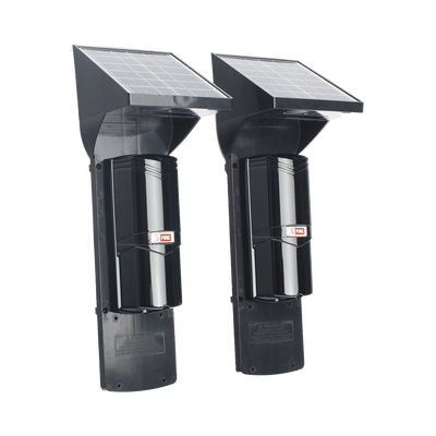 SFIRE - Detector fotoelectrico con celda solar ; DE 2 RAYOS; alcance exterior 60 m / interior 120 m, 4 frecuencias / Para ambientes donde no hay electricidad