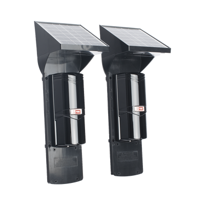 SFIRE - Detector fotoelectrico con celda solar ; DE 2 RAYOS; alcance exterior 60 m / interior 120 m, 4 frecuencias / Para ambientes donde no hay electricidad