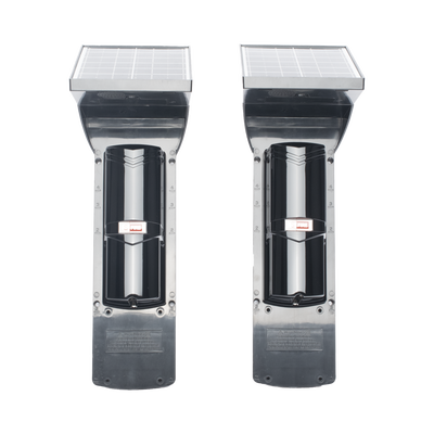 SFIRE - Detector fotoelectrico con celda solar ; DE 2 RAYOS; alcance exterior 60 m / interior 120 m, 4 frecuencias / Para ambientes donde no hay electricidad