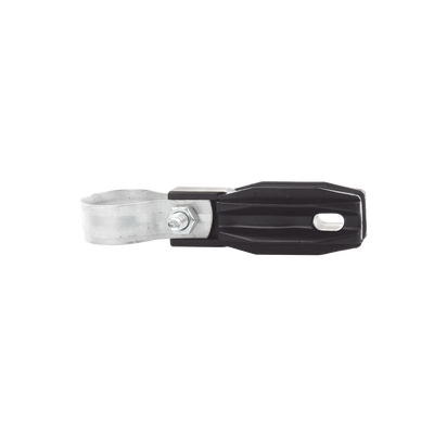 SFIRE - Aislador de paso o esquina con abrazadera incluida de 33-38mm para uso en tubería de malla ciclónica.