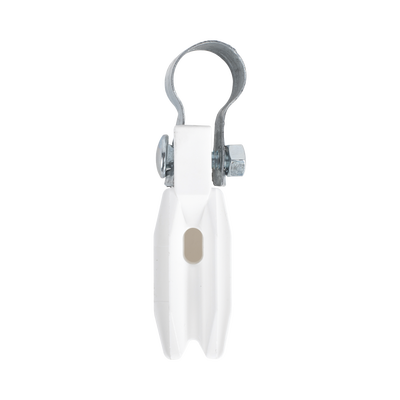 SFIRE - Aislador de paso o esquina de color BLANCO con abrazadera incluida de 1 Pulgada para uso en poste cerco eléctrico