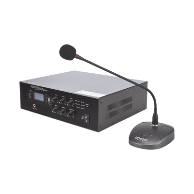EPCOM PROAUDIO - KIT de Amplificador de 120W Modelo SFB120 | más Micrófono de Escritorio Modelo SF621A