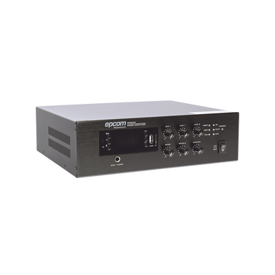 EPCOM PROAUDIO - Mini Amplificador de Audio Mezclador | 240W RMS | Sistema 70/100V | MP3 | Tuner | Bluetooth | Musica ambiental y Voceo