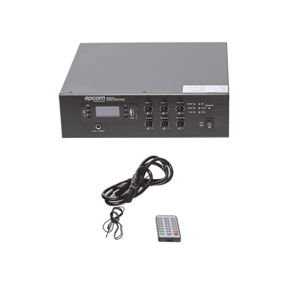 EPCOM PROAUDIO - Mini Amplificador de Audio Mezclador | 240W RMS | Sistema 70/100V | MP3 | Tuner | Bluetooth | Musica ambiental y Voceo