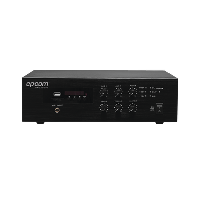 EPCOM PROAUDIO - Amplificador Digital Mini MP3 con Bluetooth / 240W / Entrada XLR Micrófono 48V / 2 Entradas RCA / USB y TF Card / FM Radio / Control Remoto / Protección contra Cortocircuito y Sobrecarga