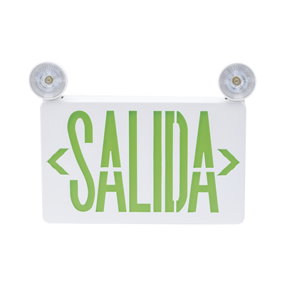 SFIRE - Letrero de Emergencia LED DUAL de SALIDA con Luz de Emergencia/Montaje Universal (pared, lateral o Techo)/Batería de Respaldo Incluida