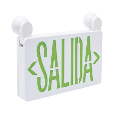 SFIRE - Letrero de Emergencia LED DUAL de SALIDA con Luz de Emergencia/Montaje Universal (pared, lateral o Techo)/Batería de Respaldo Incluida