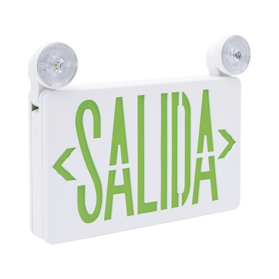 SFIRE - Letrero de Emergencia LED DUAL de SALIDA con Luz de Emergencia/Montaje Universal (pared, lateral o Techo)/Batería de Respaldo Incluida