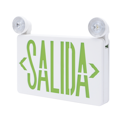 SFIRE - Letrero de Emergencia LED DUAL de SALIDA con Luz de Emergencia/Montaje Universal (pared, lateral o Techo)/Batería de Respaldo Incluida