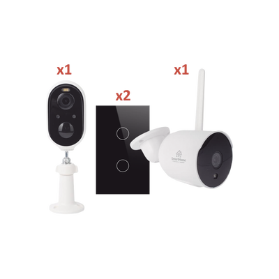 SMARTHOME BY EPCOM - (Wifi) KIT 2 camaras Wifi y 2 apagadores inteligentes Wifi