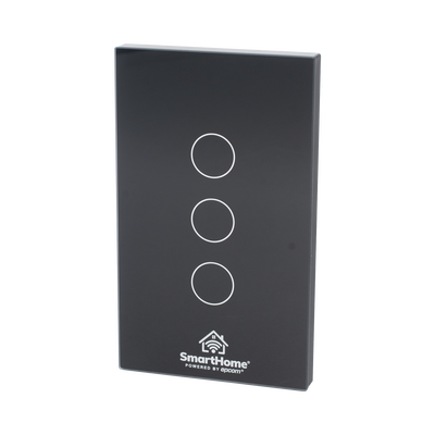 SMARTHOME BY EPCOM - (Wifi) Apagador switch inalámbrico WIFI, control de 3 regresos de carga, 110V