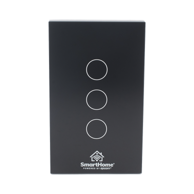 SMARTHOME BY EPCOM - (Wifi) Apagador switch inalámbrico WIFI, control de 3 regresos de carga, 110V