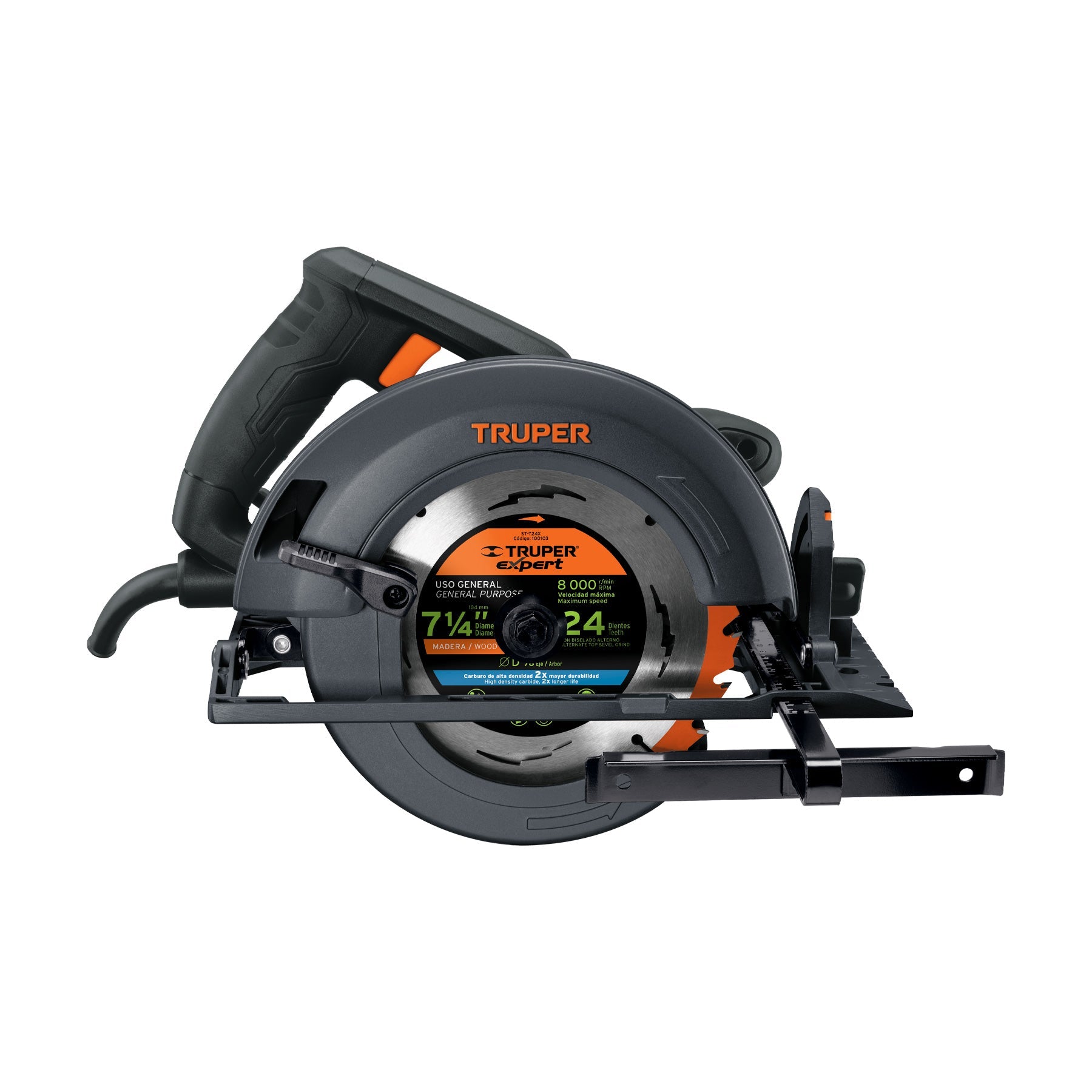 Sierra circular 7-1/4', 1800W, TRUPER INDUSTRIAL