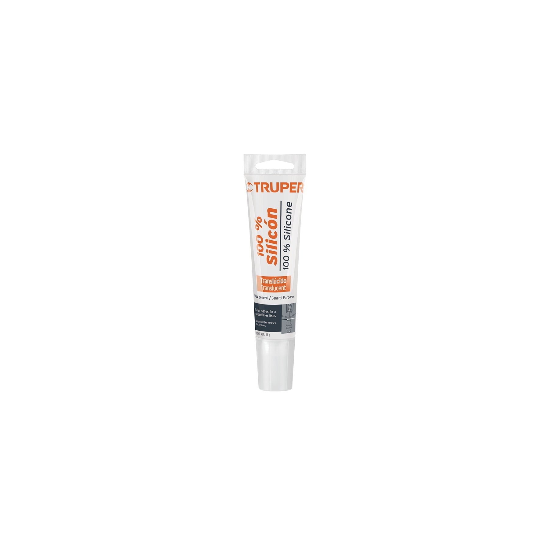 Sellador transparente 100% silicon de 85 g, Truper