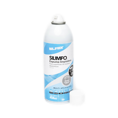 SILIMEX - Espuma Limpiadora para Todo Tipo de Superficies Plásticas y Metálicas de Sistemas de Vídeo, Audio, Telefonía y Equipo de Cómputo, Contiene Protectores de Rayos UV, 454 ml