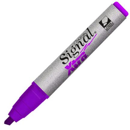 SIGNAL - Marcador Permanente Signal Xtra 40008 Punta Cincel Color Violeta C/12 Pzas