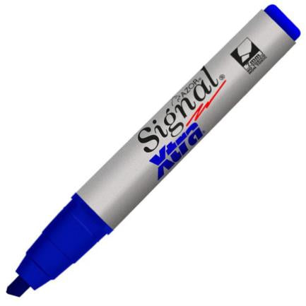 SIGNAL - Marcador Permanente Signal Xtra 40003 Punta Cincel Color Azul C/12 Pzas