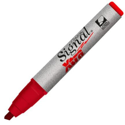 SIGNAL - Marcador Permanente Signal Xtra 40002 Punta Cincel Color Rojo C/12 Pzas